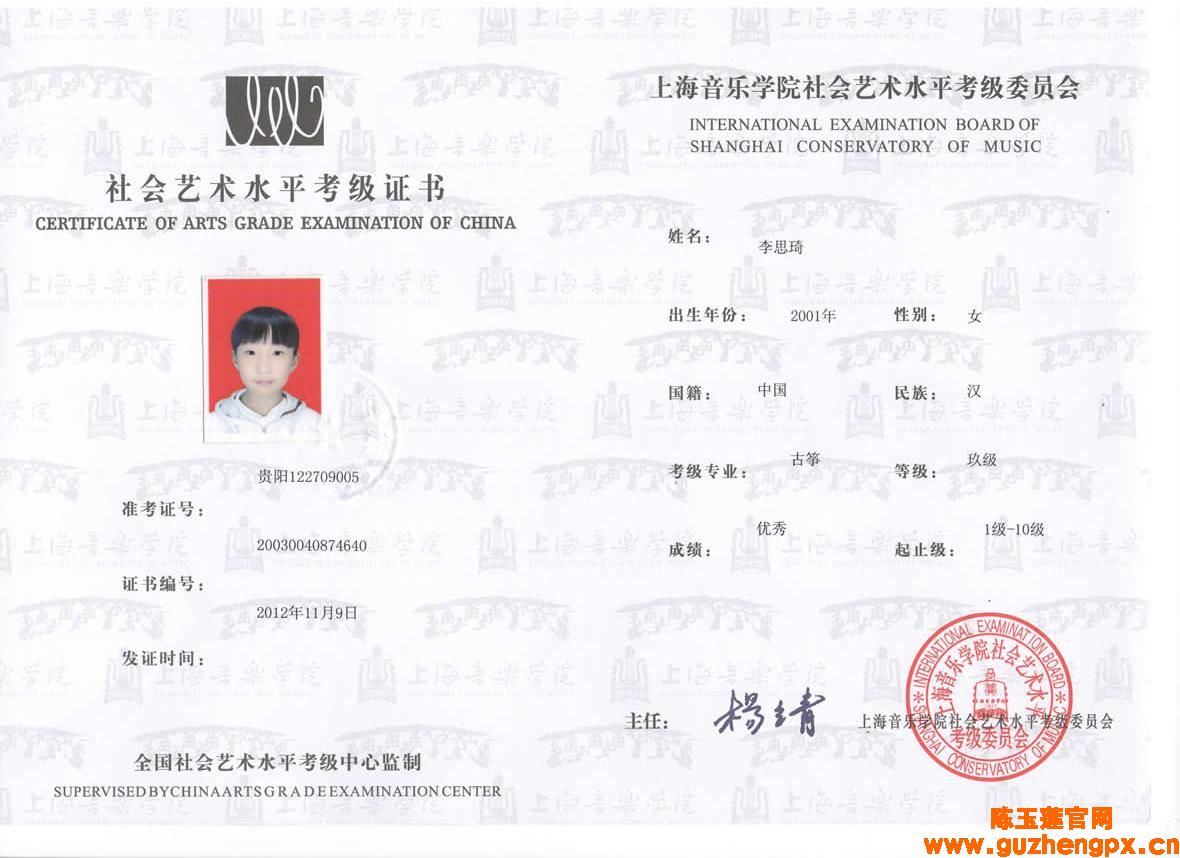 李思琦古筝九级